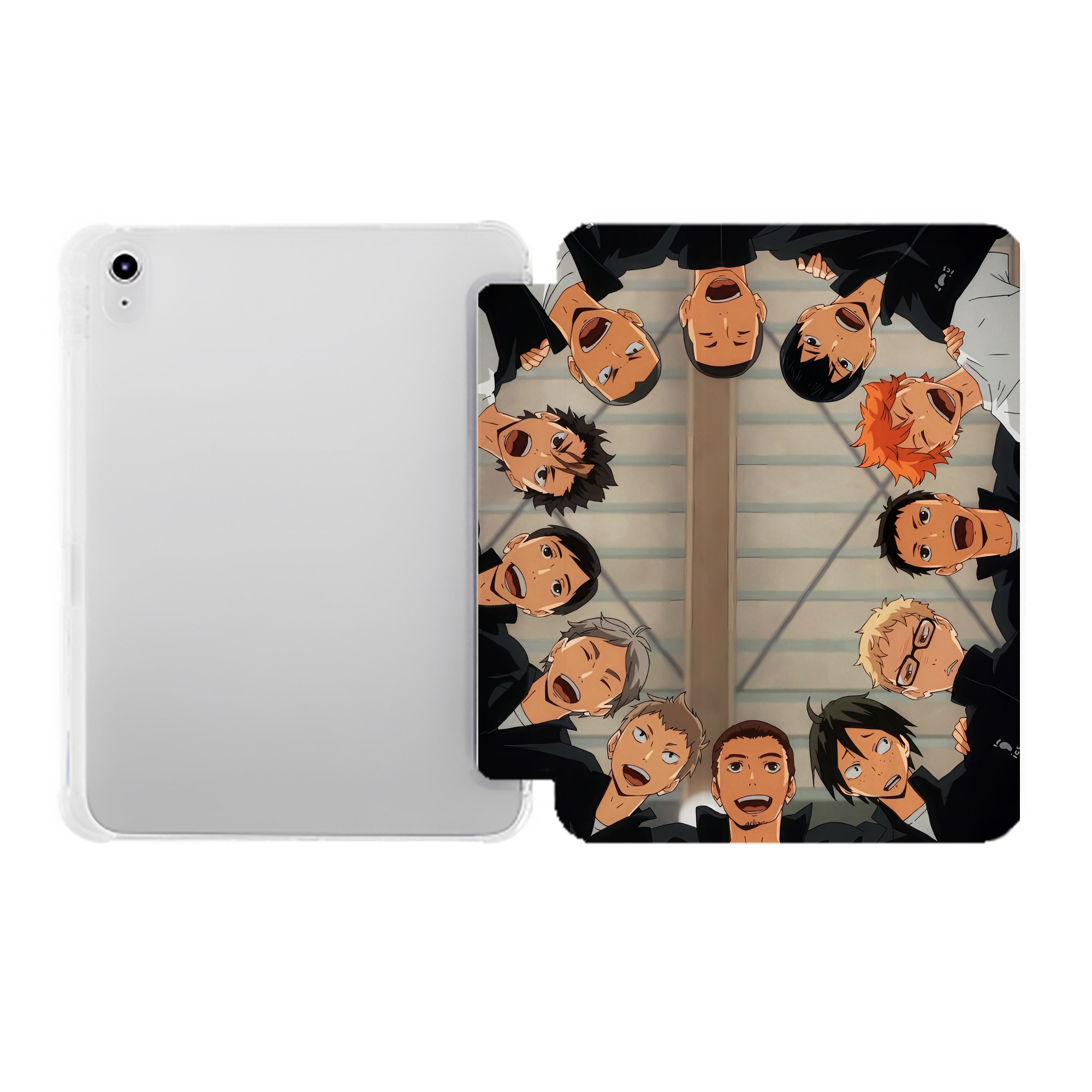 （画像用） ハイキュー!! Haikyu!! IPad ケース ペン収納付き 三つ折りスタンド PUレザー×シリコン 対応機種9.5/10.5/10.9インチ
